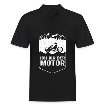 Ich bin der Motor Handbike Fahrrad Handfahrrad - Männer Poloshirt - Schwarz - Vorne - Kai (181cm)