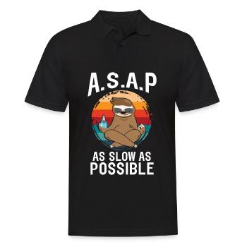 A.S.A.P As Slow As Possbile Sloth Yoga - Men's Polo Shirt - black - Front - Kai (181cm)