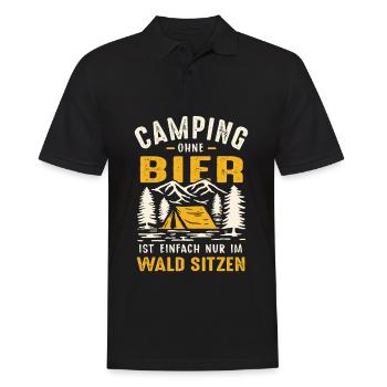 Camper sans bière, c’est juste s’asseoir dans la forêt - Polo Homme - noir - Devant - Kai (181cm)