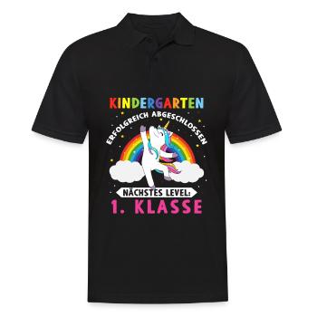 Kindergarten abgeschlossen Nächstes Level 1 Klasse - Männer Poloshirt - Schwarz - Vorne - Kai (181cm)