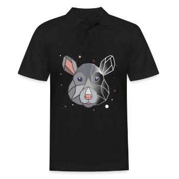 Ratte Polygon - Männer Poloshirt - Schwarz - Vorne - Kai (181cm)