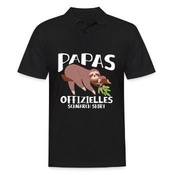 Papas Schlafshirt - Männer Poloshirt - Schwarz - Vorne - Kai (181cm)