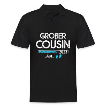 Cousin lädt - Männer Poloshirt - Schwarz - Vorne - Kai (181cm)