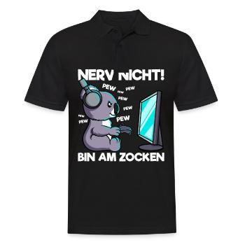 Nerv nicht bin am Zocken Gaming Koala - Männer Poloshirt - Schwarz - Vorne - Kai (181cm)