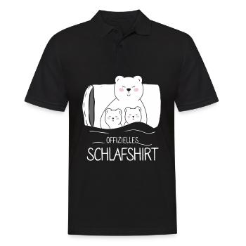 Offizielles Schlafshirt Eisbär - Männer Poloshirt - Schwarz - Vorne - Kai (181cm)