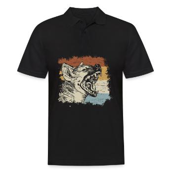Retro Hyena - Men's Polo Shirt - black - Front - Kai (181cm)