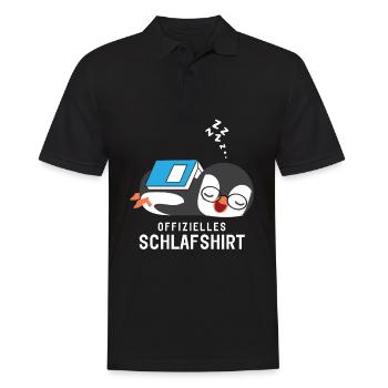 Offizielles Schlafshirt Pyjama Schlafanzug Pinguin - Männer Poloshirt - Schwarz - Vorne - Kai (181cm)