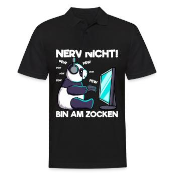 Nerv nicht bin am Zocken Gaming Panda - Männer Poloshirt - Schwarz - Vorne - Kai (181cm)