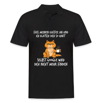 Fass meinen Kaffee an und ich klatsch dich so hart - Männer Poloshirt - Schwarz - Vorne - Kai (181cm)