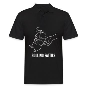 Rolling Fatties Chonk Cat Meme Funny Fat Cat - Men's Polo Shirt - black - Front - Kai (181cm)