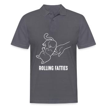 Rolling Fatties Chonk Cat Meme Lustige Dicke Katze - Männer Poloshirt - Anthrazit - Vorne - Nico (186cm)