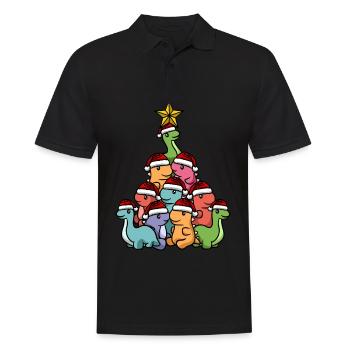 Arbre de Noël des dinosaures - Polo Homme - noir - Devant - Kai (181cm)