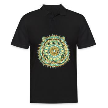 Mandala Igel Geometrisches Muster Kunst - Männer Poloshirt - Schwarz - Vorne - Kai (181cm)
