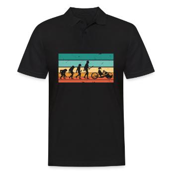 Vintage Evolution Handbike - Männer Poloshirt - Schwarz - Vorne - Kai (181cm)