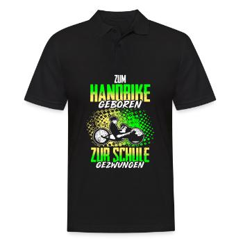 Zum Downhill Geboren Zur Schule Gezwungen - Männer Poloshirt - Schwarz - Vorne - Kai (181cm)