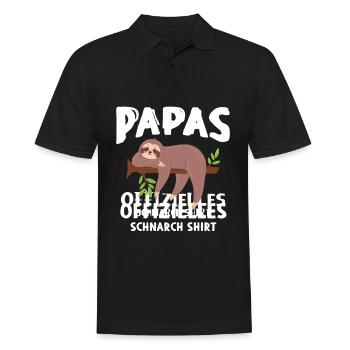 Papas Schlafshirt Faultier - Männer Poloshirt - Schwarz - Vorne - Kai (181cm)