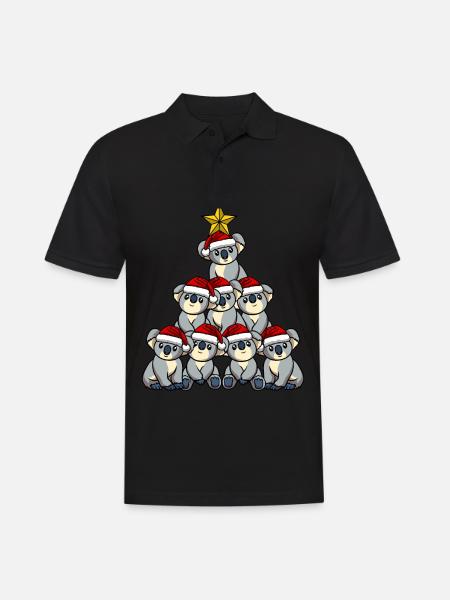 Koala Christmas Tree - Men's Polo Shirt - black
