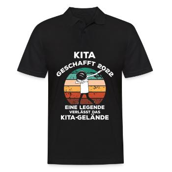 Kita Geschafft 2022 Kindergartenkind Abschluss - Männer Poloshirt - Schwarz - Vorne - Kai (181cm)