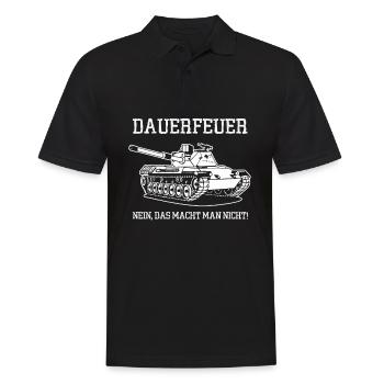 Dauerfeuer Nein Das Macht Man Nicht Panzer - Männer Poloshirt - Schwarz - Vorne - Kai (181cm)
