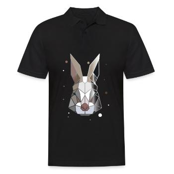 Rabbit Polygon Art Animal Geometry - Men's Polo Shirt - black - Front - Kai (181cm)