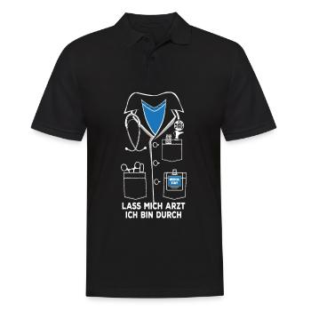 Lass mich Arzt ich bin durch - Männer Poloshirt - Schwarz - Vorne - Kai (181cm)