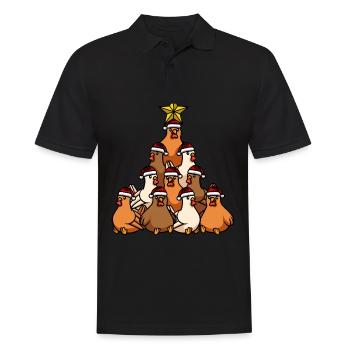 Christmas Tree Chicken - Men's Polo Shirt - black - Front - Kai (181cm)