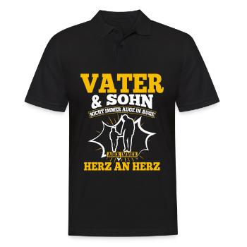 Papa Und Sohn Nicht Immer Auge In Auge - Männer Poloshirt - Schwarz - Vorne - Kai (181cm)