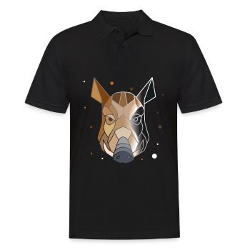 Wildschwein Polygon Kunst Tier Geometrie - Männer Poloshirt - Schwarz - Vorne - Kai (181cm)