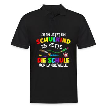 Ich Bin Jetzt Ein Schulkind Schüler Erstklässler - Männer Poloshirt - Schwarz - Vorne - Kai (181cm)