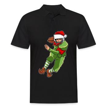 Football Elf Weihnachtsmann - Männer Poloshirt - Schwarz - Vorne - Kai (181cm)