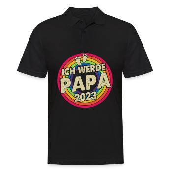 Ich Werde Papa 2023 - Männer Poloshirt - Schwarz - Vorne - Kai (181cm)