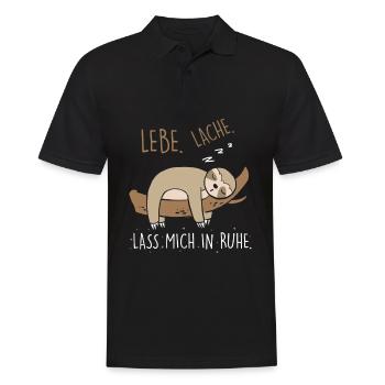 Lebe Lache Lass Mich In Ruhe Faultier - Männer Poloshirt - Schwarz - Vorne - Kai (181cm)