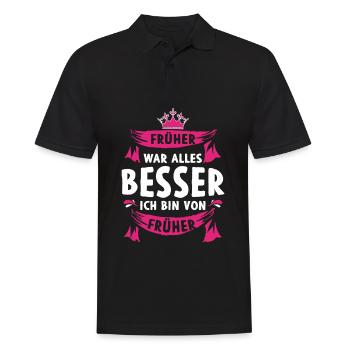 Früher war alles besser Ich bin von früher - Männer Poloshirt - Schwarz - Vorne - Kai (181cm)