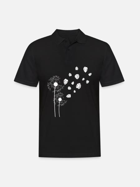 Löwenzahn Monstera - Männer Poloshirt - Schwarz