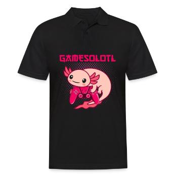 Gamesolotl Axolotl - Männer Poloshirt - Schwarz - Vorne - Kai (181cm)