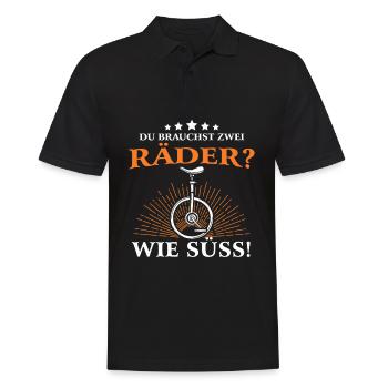 Einrad Du Brauchst Zwei Räder Wie Süß - Männer Poloshirt - Schwarz - Vorne - Kai (181cm)