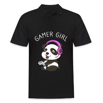 Gamer Girl Gamer Panda - Männer Poloshirt - Schwarz - Vorne - Kai (181cm)