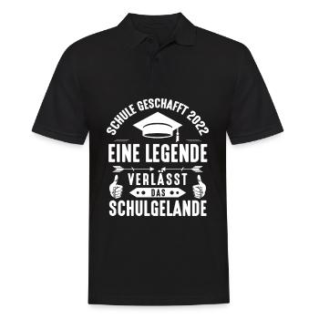 Schulabschluss Abitur Realschule Hauptschule - Männer Poloshirt - Schwarz - Vorne - Kai (181cm)