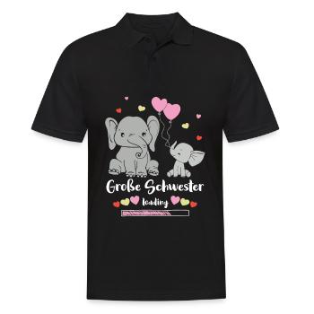 Große Schwester Loading Elefant - Männer Poloshirt - Schwarz - Vorne - Kai (181cm)