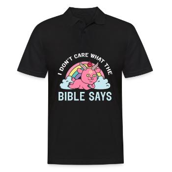 I Don't Care What The Bible Says Kawaii Satan - Men's Polo Shirt - black - Front - Kai (181cm)