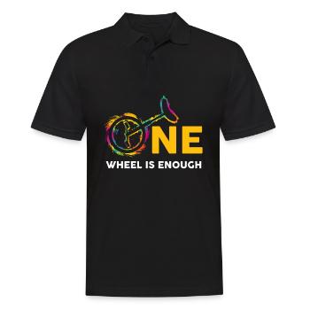 Unicycle Une roue suffit Unicycliste - Polo Homme - noir - Devant - Kai (181cm)