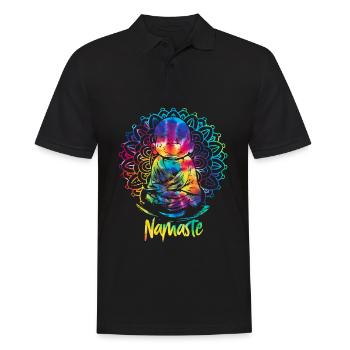 Bouddha Namaste Zen Yoga - Polo Homme - noir - Devant - Kai (181cm)