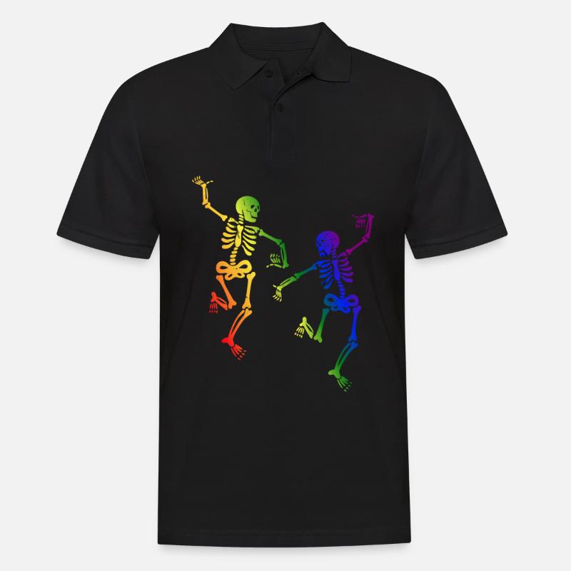 Skeleton Dancing Gay Pride Arc-en-ciel - Polo Homme - noir