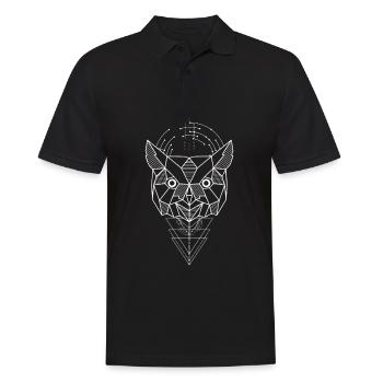 Eule Polygon - Männer Poloshirt - Schwarz - Vorne - Kai (181cm)