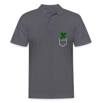 Brusttasche Ficus - Männer Poloshirt - Anthrazit - Vorne - Nico (186cm)