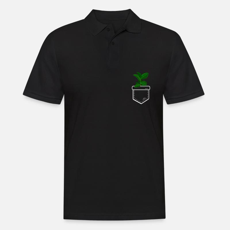 Brusttasche Ficus - Männer Poloshirt - Schwarz