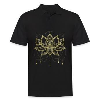 Namaste Yoga Zen Buddhism Meditation Lotus Mandala - Männer Poloshirt - Schwarz - Vorne - Kai (181cm)