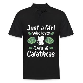 Juste une fille qui aime les chats et les calées - Polo Homme - noir - Devant - Kai (181cm)