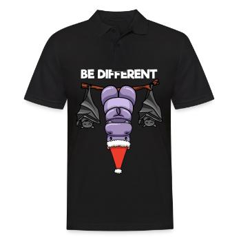 Be Different Nilpferd Fledermaus Weihnachtsmann - Männer Poloshirt - Schwarz - Vorne - Kai (181cm)