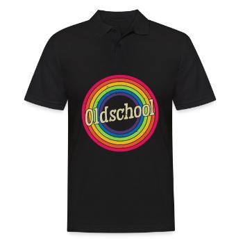 Old School Limited Edition Rainbow Circle Retro - Men's Polo Shirt - black - Front - Kai (181cm)